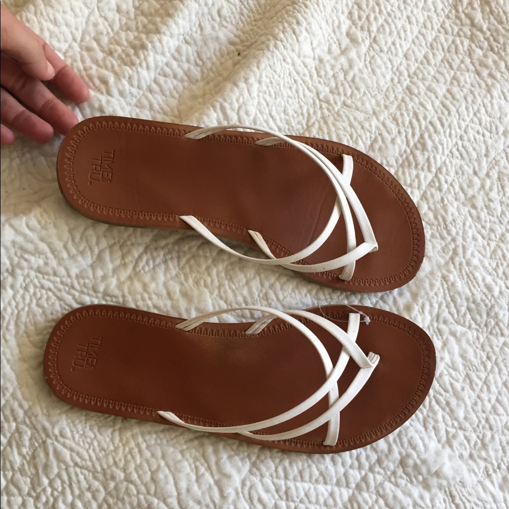 White strappy sandals